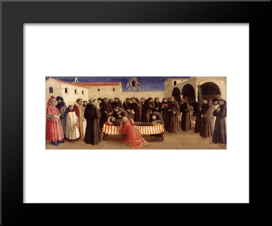Lamentation Over St. Francis 20x24 Black Modern Wood Framed Art Print Poster by Angelico, Fra