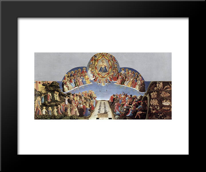 Last Judgment 20x24 Black Modern Wood Framed Art Print Poster by Angelico, Fra