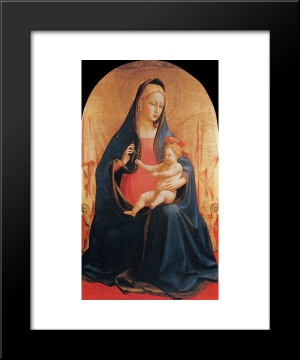 Madonna And Child Of The Grapes 20x24 Black Modern Wood Framed Art Print Poster by Angelico, Fra