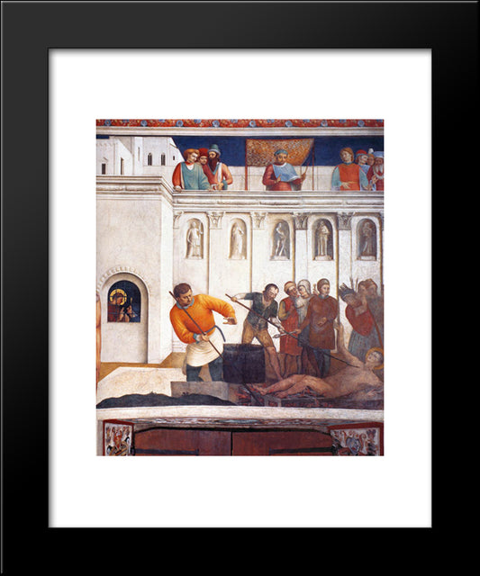 Martyrdom Of St. Lawrence 20x24 Black Modern Wood Framed Art Print Poster by Angelico, Fra