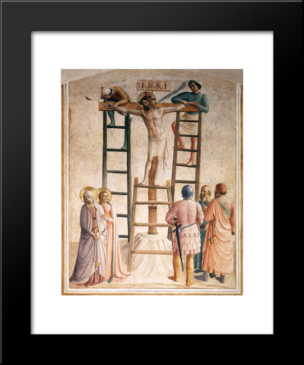 Nailing Of Christ To The Cross 20x24 Black Modern Wood Framed Art Print Poster by Angelico, Fra