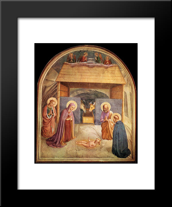 Nativity 20x24 Black Modern Wood Framed Art Print Poster by Angelico, Fra