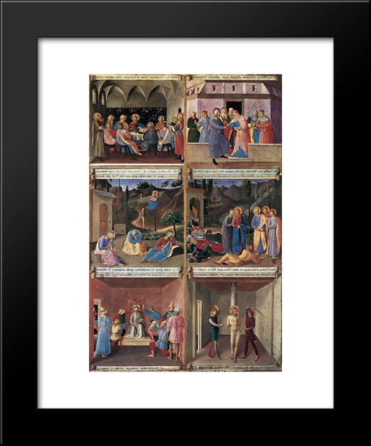 Paintings For The Armadio Degli Argenti 20x24 Black Modern Wood Framed Art Print Poster by Angelico, Fra