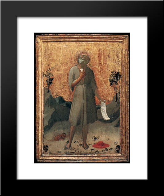 Penitent St. Jerome 20x24 Black Modern Wood Framed Art Print Poster by Angelico, Fra