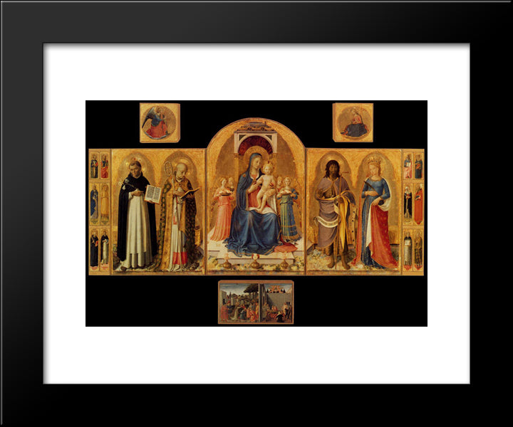 Perugia Altarpiece 20x24 Black Modern Wood Framed Art Print Poster by Angelico, Fra
