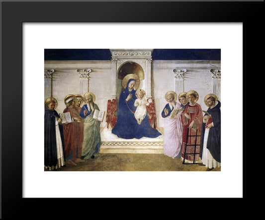 Sacred Conversation 20x24 Black Modern Wood Framed Art Print Poster by Angelico, Fra