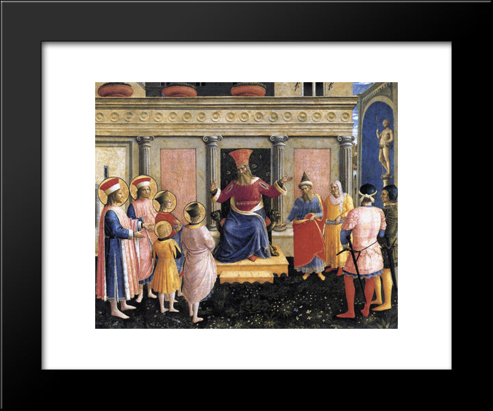 Saint Cosmas And Saint Damian Before Lisius 20x24 Black Modern Wood Framed Art Print Poster by Angelico, Fra