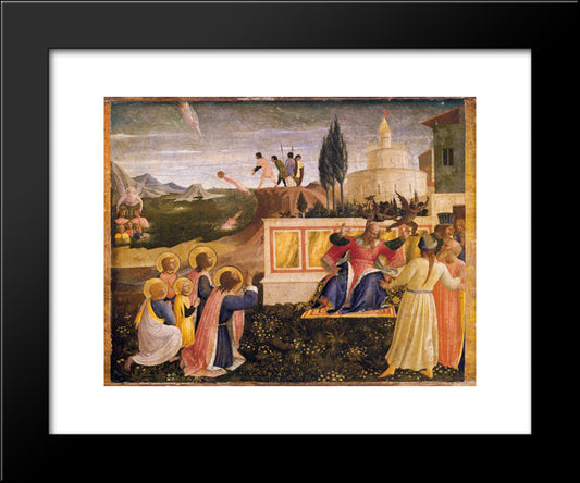 Saint Cosmas And Saint Damian Salvaged 20x24 Black Modern Wood Framed Art Print Poster by Angelico, Fra