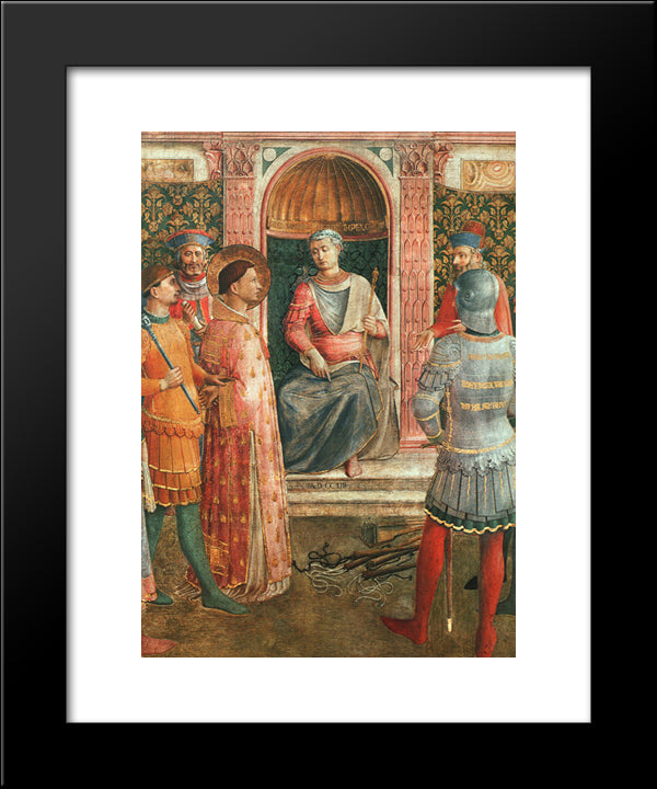 St. Lawrence On Trial 20x24 Black Modern Wood Framed Art Print Poster by Angelico, Fra