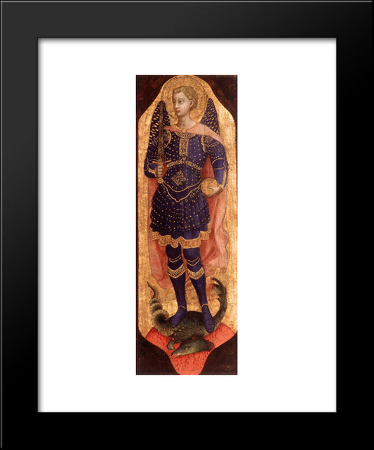 St. Michael 20x24 Black Modern Wood Framed Art Print Poster by Angelico, Fra