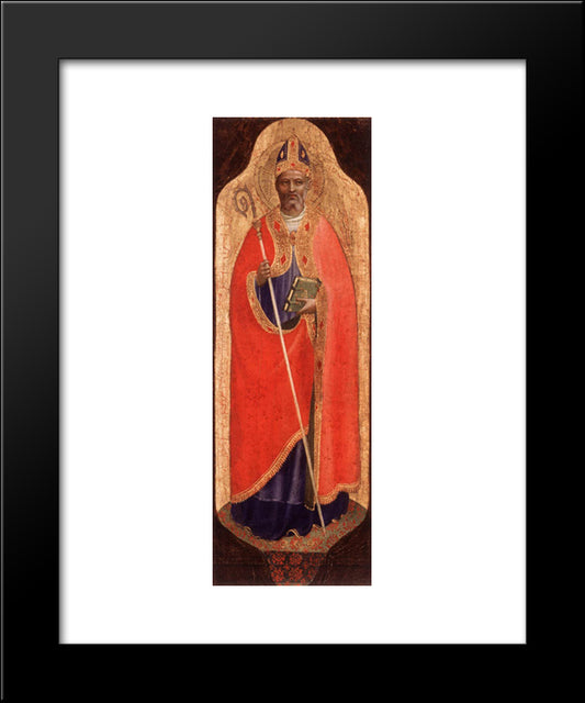 St. Nicholas Of Bari 20x24 Black Modern Wood Framed Art Print Poster by Angelico, Fra