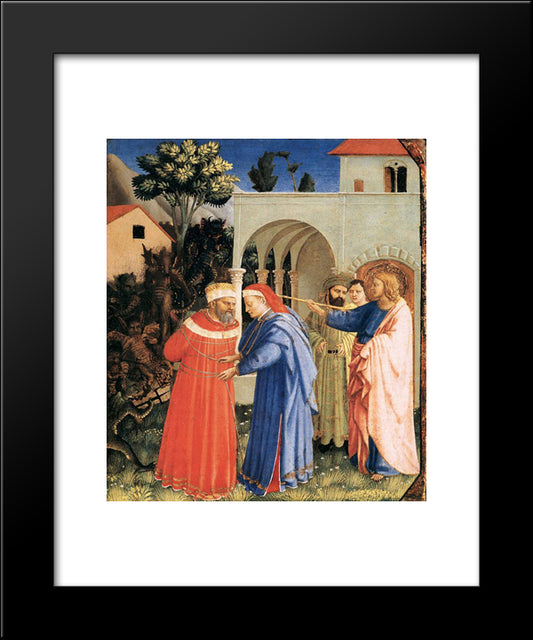 The Apostle St. James The Great Freeing The Magician Hermogenes 20x24 Black Modern Wood Framed Art Print Poster by Angelico, Fra