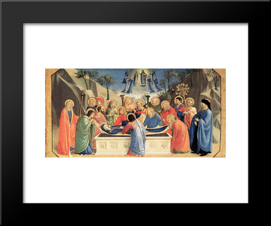 The Burial Of The Virgin And The Reception Of Her Soul In Heaven 20x24 Black Modern Wood Framed Art Print Poster by Angelico, Fra