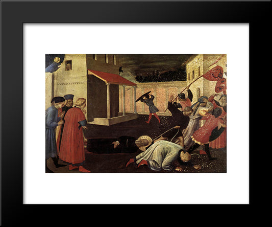 The Martyrdom Of St. Mark 20x24 Black Modern Wood Framed Art Print Poster by Angelico, Fra