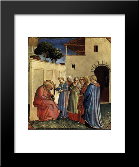 The Naming Of St. John The Baptist 20x24 Black Modern Wood Framed Art Print Poster by Angelico, Fra