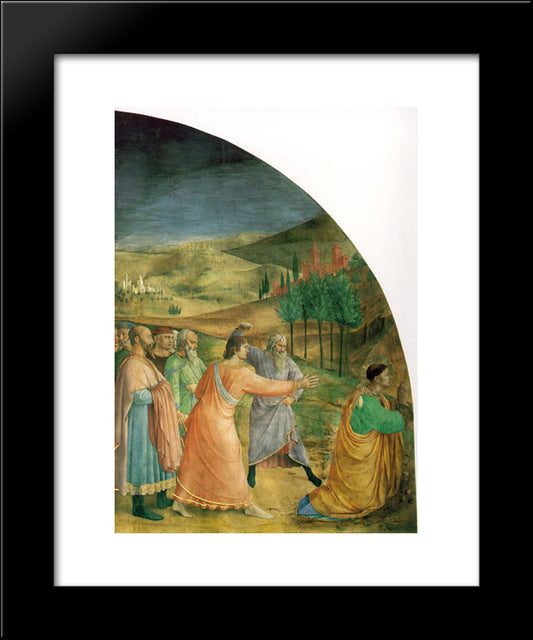 The Stoning Of Stephen 20x24 Black Modern Wood Framed Art Print Poster by Angelico, Fra