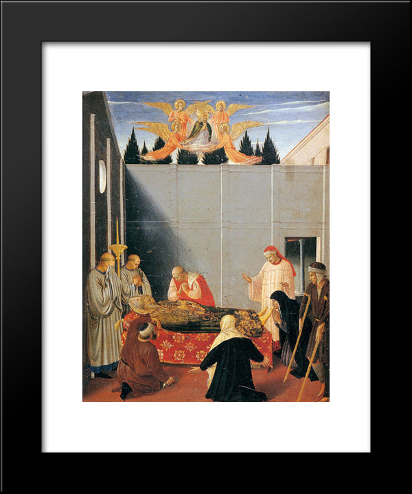 The Story Of St. Nicholas The Death Of The Saint 20x24 Black Modern Wood Framed Art Print Poster by Angelico, Fra