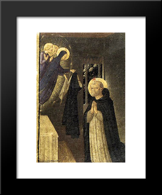 The Virgin Consigns The Habit To St. Dominic 20x24 Black Modern Wood Framed Art Print Poster by Angelico, Fra