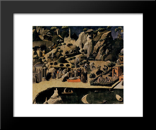 Thebaid 20x24 Black Modern Wood Framed Art Print Poster by Angelico, Fra