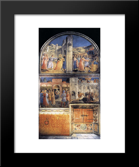 View Of East Wall Of The Chapel 20x24 Black Modern Wood Framed Art Print Poster by Angelico, Fra