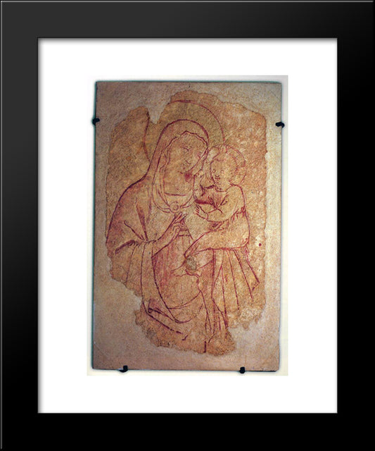 Virgin And Child 20x24 Black Modern Wood Framed Art Print Poster by Angelico, Fra