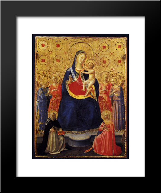 Virgin And Child With Sts. Dominic And Catherine Of Alexandria 20x24 Black Modern Wood Framed Art Print Poster by Angelico, Fra