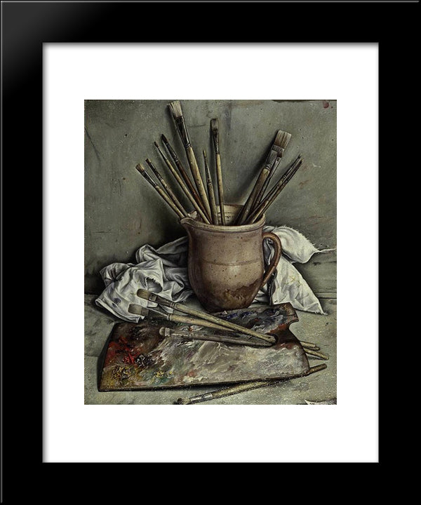 Palette Et Pinceaux 20x24 Black Modern Wood Framed Art Print Poster by Barraud, Francois