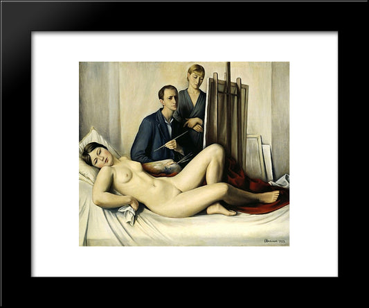 The Painting Session 20x24 Black Modern Wood Framed Art Print Poster by Barraud, Francois