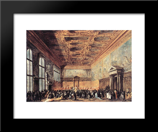 Audience Granted By The Doge 20x24 Black Modern Wood Framed Art Print Poster by Guardi, Francesco