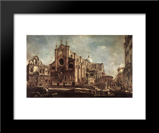 Campo Santi Giovanni E Paolo 20x24 Black Modern Wood Framed Art Print Poster by Guardi, Francesco