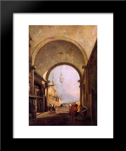 City View 20x24 Black Modern Wood Framed Art Print Poster by Guardi, Francesco