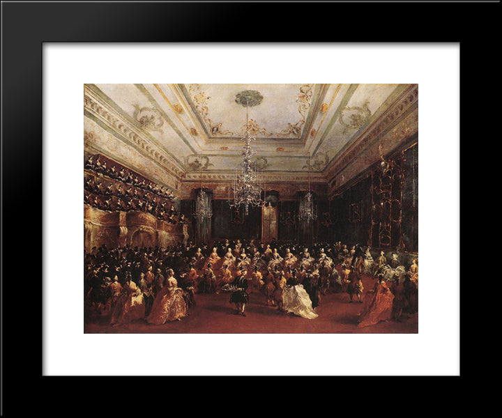 Ladies Concert At The Philharmonic Hall 20x24 Black Modern Wood Framed Art Print Poster by Guardi, Francesco