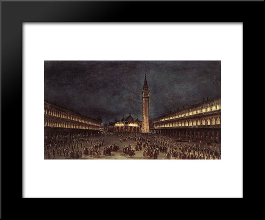 Nighttime Procession In Piazza San Marco 20x24 Black Modern Wood Framed Art Print Poster by Guardi, Francesco