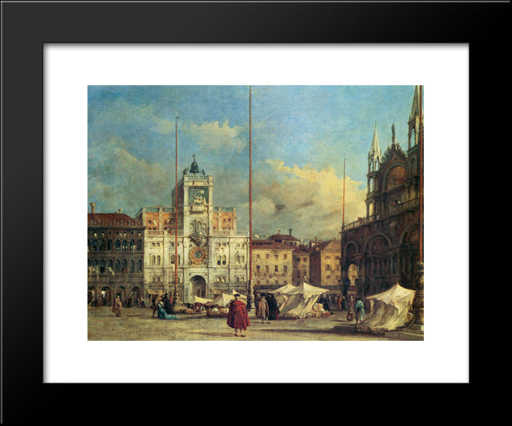 Piazza San Marco, Venice 20x24 Black Modern Wood Framed Art Print Poster by Guardi, Francesco