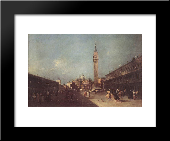 Piazza San Marco 20x24 Black Modern Wood Framed Art Print Poster by Guardi, Francesco