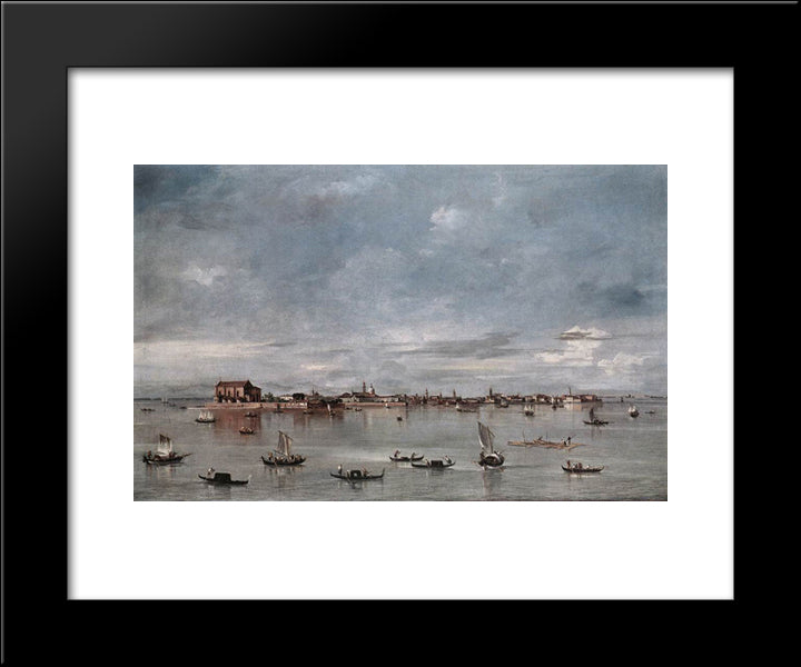 San Cristoforo, San Michele And Murano, Seen From The Fondamenta Nuove 20x24 Black Modern Wood Framed Art Print Poster by Guardi, Francesco