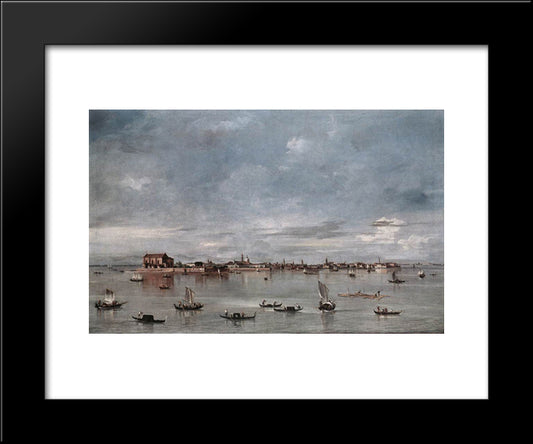 San Cristoforo, San Michele And Murano, Seen From The Fondamenta Nuove 20x24 Black Modern Wood Framed Art Print Poster by Guardi, Francesco