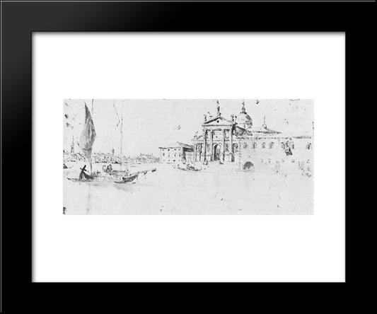 San Giorgio Maggiore 20x24 Black Modern Wood Framed Art Print Poster by Guardi, Francesco