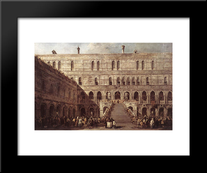 The Coronation Of The Doge 20x24 Black Modern Wood Framed Art Print Poster by Guardi, Francesco