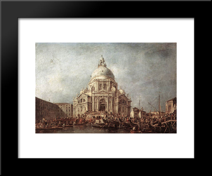 The Doge At The Basilica Of La Salute 20x24 Black Modern Wood Framed Art Print Poster by Guardi, Francesco