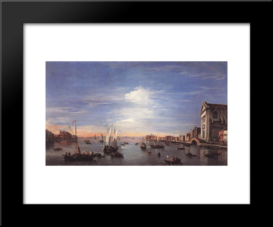 The Giudecca Canal With The Zattere 20x24 Black Modern Wood Framed Art Print Poster by Guardi, Francesco