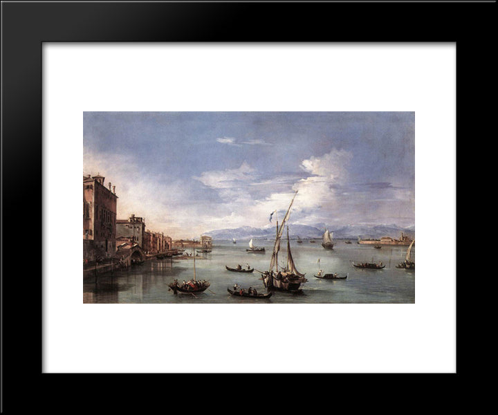 The Lagoon From The Fondamenta Nuove 20x24 Black Modern Wood Framed Art Print Poster by Guardi, Francesco