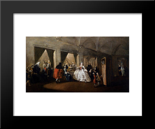 The Parlour Of The San Zaccaria Convent 20x24 Black Modern Wood Framed Art Print Poster by Guardi, Francesco