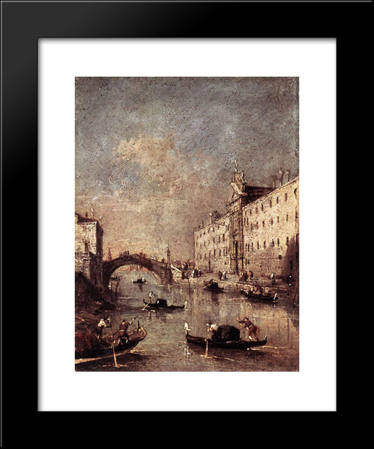 Venice, Il Rio Dei Mendicanti 20x24 Black Modern Wood Framed Art Print Poster by Guardi, Francesco