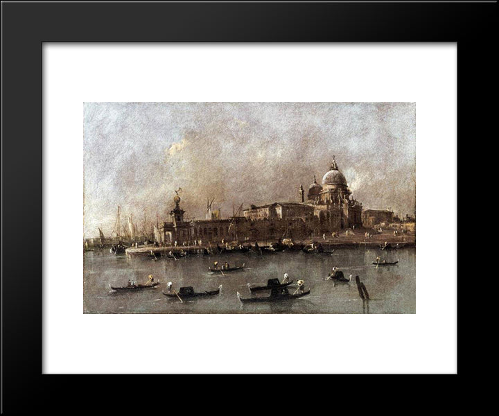 Venice A View Of The Entrance To The Grand Canal 20x24 Black Modern Wood Framed Art Print Poster by Guardi, Francesco