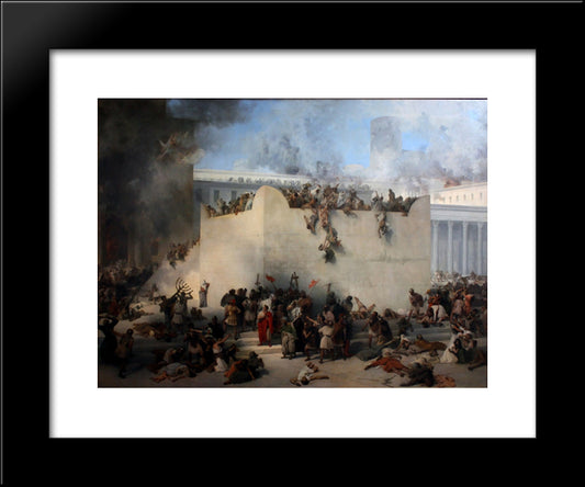 Destruction Of The Temple Of Jerusalem 20x24 Black Modern Wood Framed Art Print Poster by Hayez, Francesco