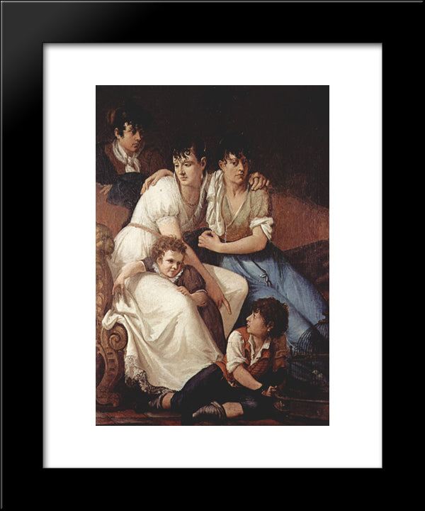 Family Portrait 20x24 Black Modern Wood Framed Art Print Poster by Hayez, Francesco