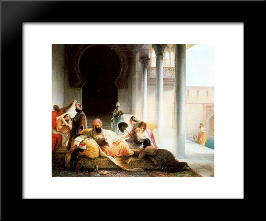 Inside The Harem 20x24 Black Modern Wood Framed Art Print Poster by Hayez, Francesco