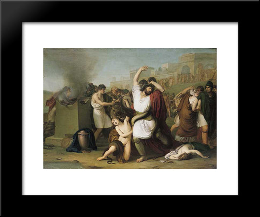 Laocoon 20x24 Black Modern Wood Framed Art Print Poster by Hayez, Francesco