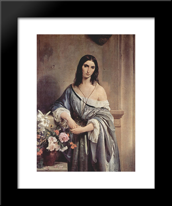 Melancholic Thoughts 20x24 Black Modern Wood Framed Art Print Poster by Hayez, Francesco